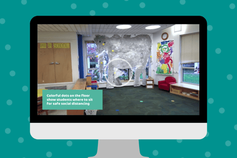 This is a preview photo from the pre-kindergarten virtual tour on a computer screen.